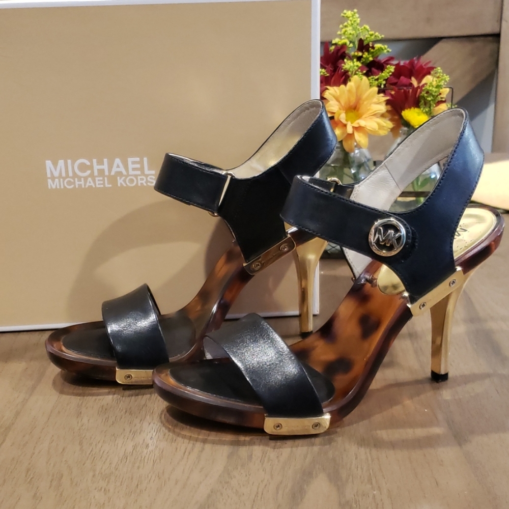 Michael Kors high heel sandles w/ black straps